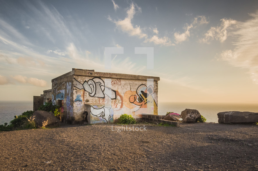 graffiti covered walls in Teneriffa, Spain 