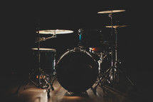 drum set on a stage 