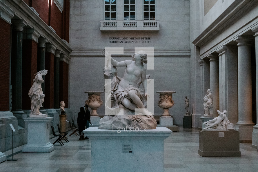 Marble statue at The Met in NYC