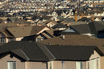 Rooftops in urban housing development