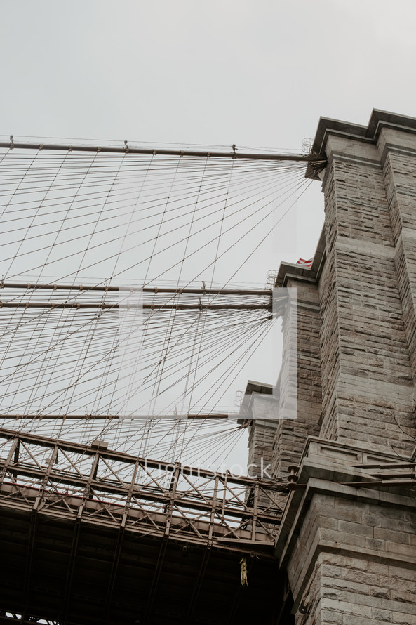 Brooklyn Bridge on a cloudy day