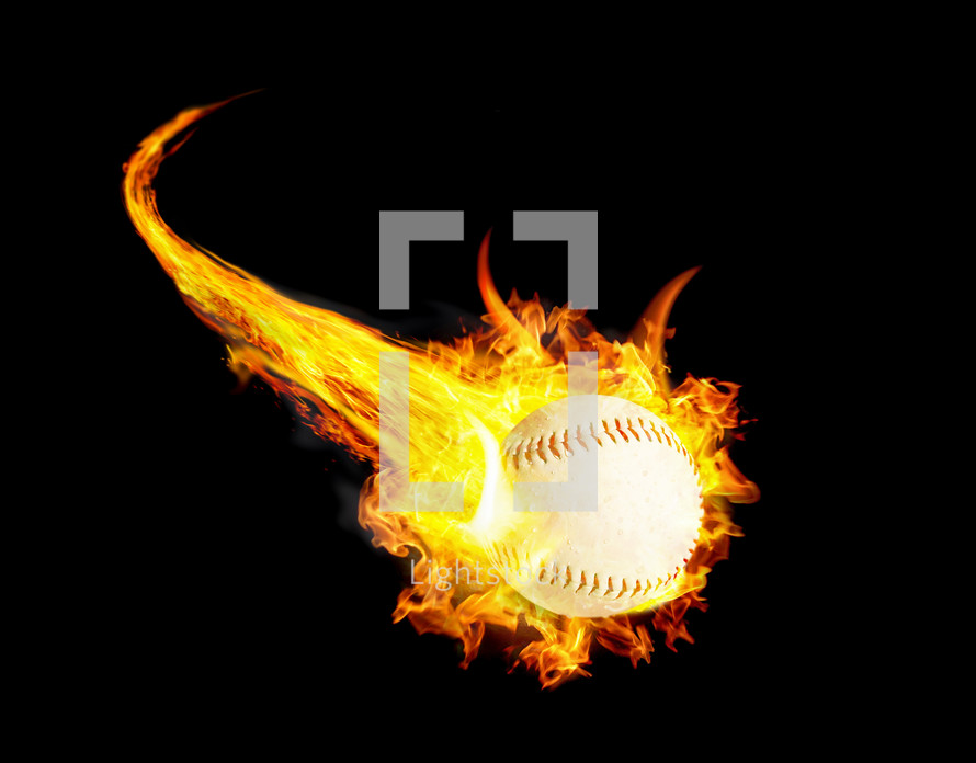 flaming baseball 