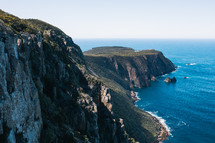 cliffs along a shoreline in Tasmania 