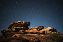 stars in the night sky in the Moab desert 