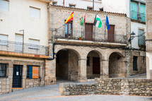 Spanish square in Villamiel, Caceres, Extremadura, Spain