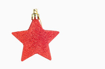 red glitter star ornament 