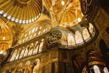 Interior ceiling domes of a Mosque in Turkey