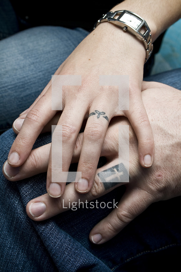 Tattoo rings; married couple with cross and... — Photo — Lightstock