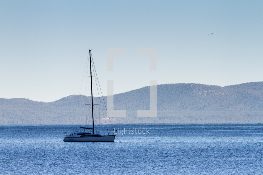 Sailboat on Lake Tahoe, California