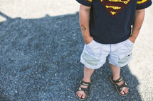 boy child wearing a superman shirt 