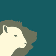 Lion and lamb silhouettes. — Vector — Lightstock