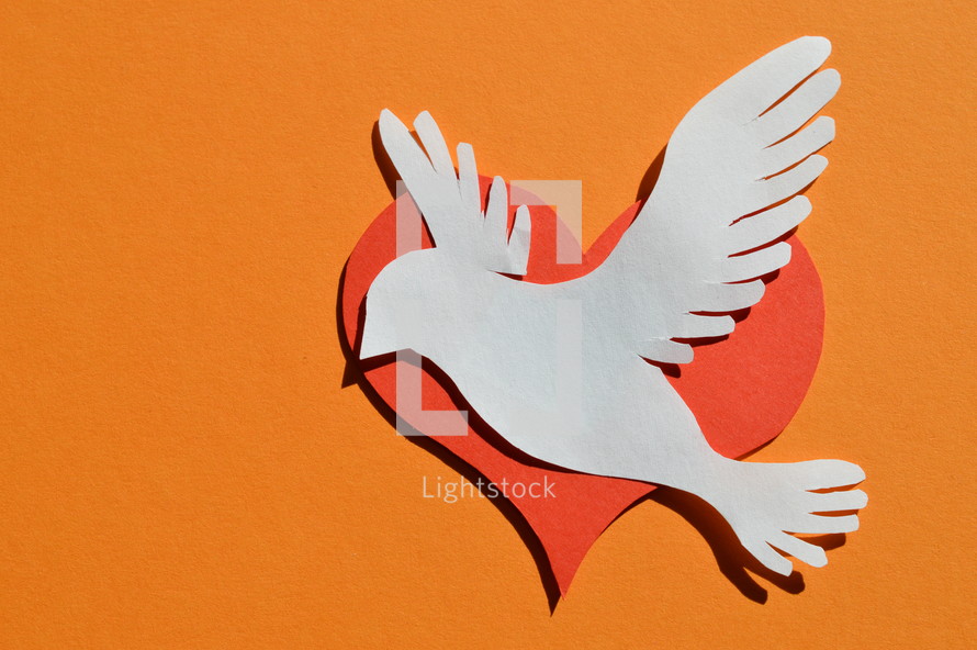 dove and heart cutout 