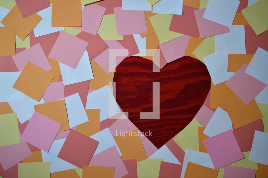 sticky notes and heart shape 