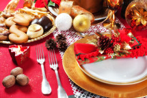 Decorated Christmas Dinner Table with studio lighting