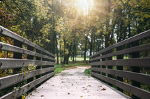 a footbridge in fall 