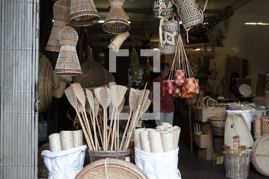 Rattan shop in Asia