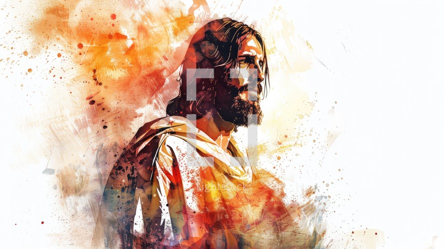 
Jesus Christ. Abstract colorful Illustration. Digital painting.