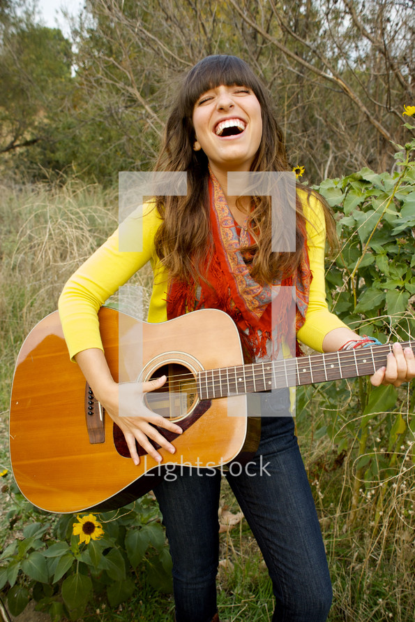 woman and her guitar 