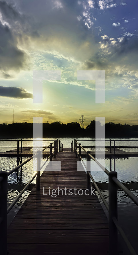dock at sunset 