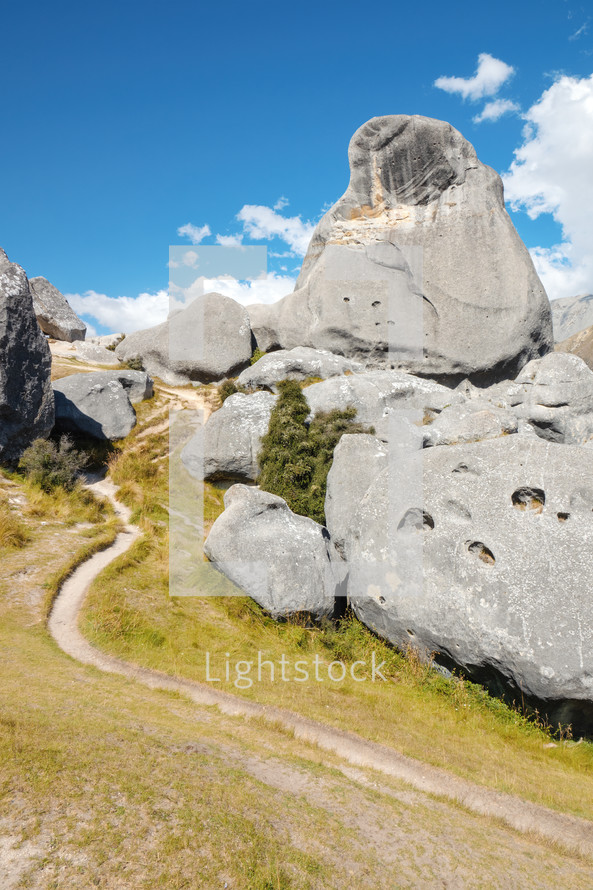 An image of a landscape scenery at Castle Hill New Zealand