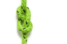 green rope with knot 