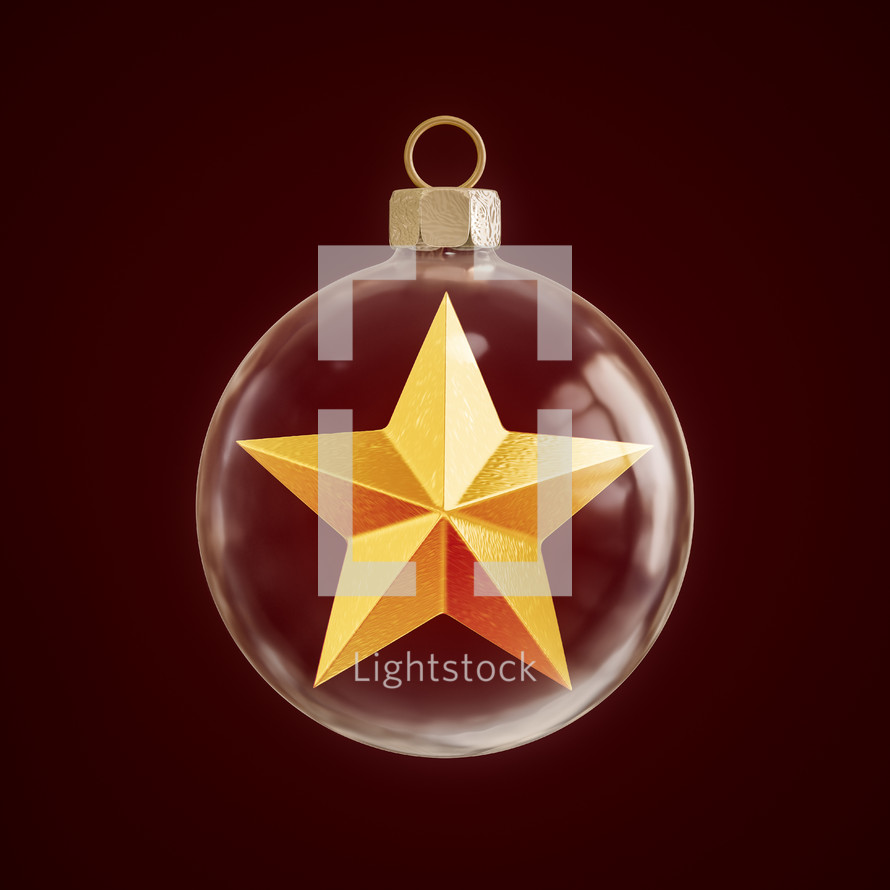 Christmas ball ornament with star 
