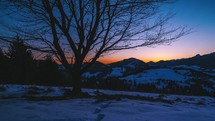 Sunrise in alps nature landscape in cold winter morning Time lapse Outdoor Panorama Background