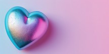 Valentine's day background. Colorful hearts on pink and blue background