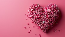 Valentine's day background. Pink hearts on pink background.