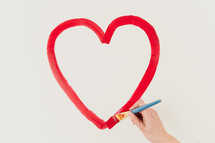 painting red heart 