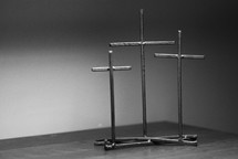 three metal crosses 