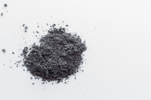 pile of Ashes on a white background 