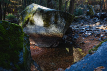 Large rocks with moss