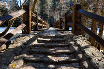 Stone steps leading to bridge