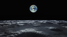 space view to our planet earth from moon 3d illustration done with NASA textures