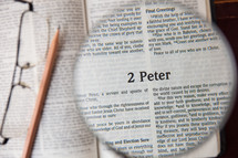 magnifying glass over 2 Peter 