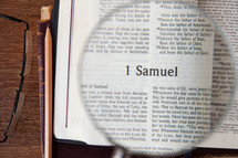 magnifying glass over 1 Samuel 