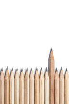 row of sharpened pencils 