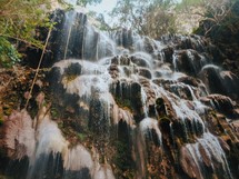 cascading waterfall off a cliff 