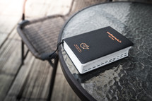 Holy bible on table in morning time. 