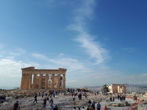 tourists visiting historic site in Greece 