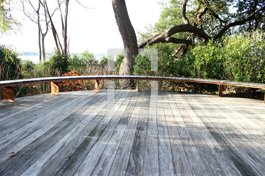 wood deck and trees