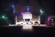 an empty church stage 