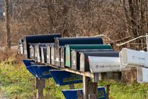 row of rural mail boxes 