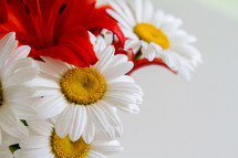 red lilies and white daisies 