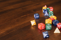 game dice on wood 