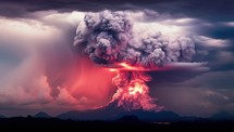 Volcanic Eruption at Dusk