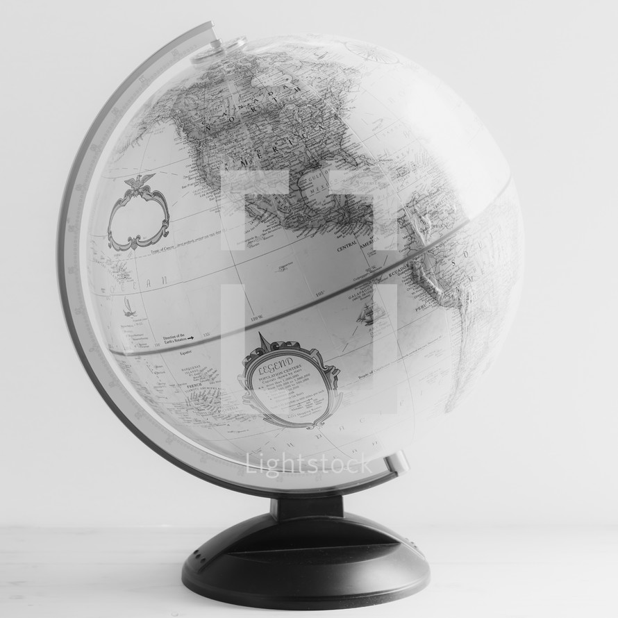 globe in black and white 