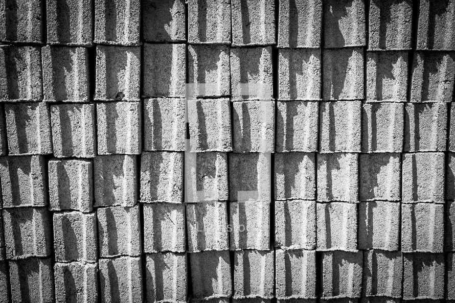 stacked cement blocks 