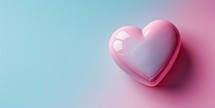 Pink heart on a blue pink gradient background
